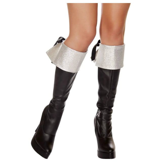 4568B - Silver Glitter Boot Cuffs