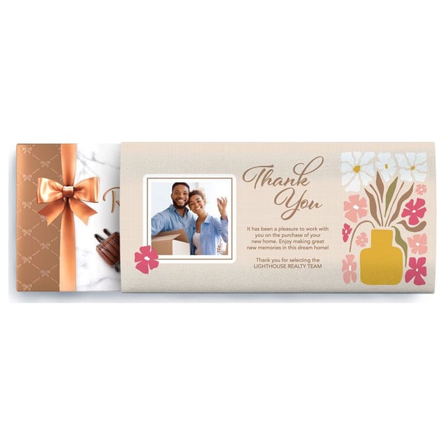 Tan Vase Thank You Box, 9.4 oz.