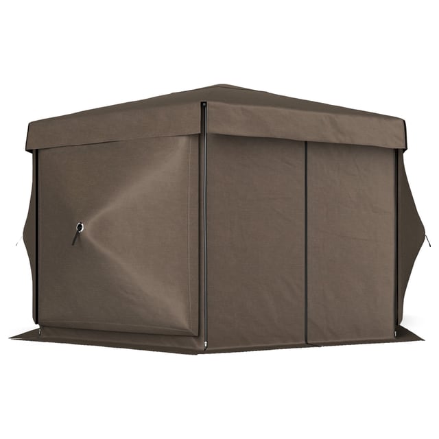 Outsunny 12' x 12' Hexagonal Pop Up Gazebo Canopy Tent with 5 Sidewalls, Outdoor…