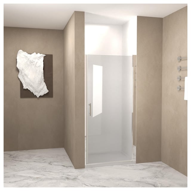 30" Pivot Shower Door with Explosion-Proof Film and Tempered Glass, Bathroom…