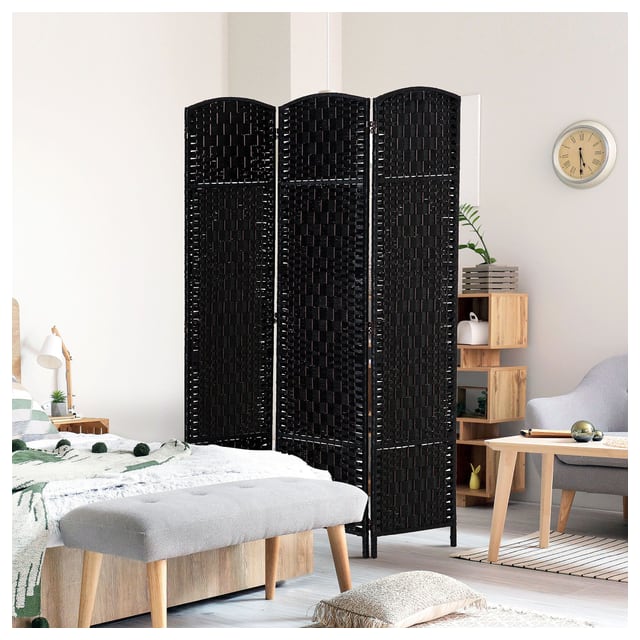 HOMCOM Partition Perfection: 6ft 3-Panel Wooden Frame Folding Room Divider…