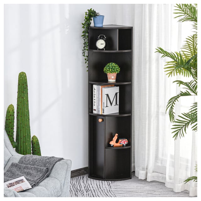 HOMCOM Spacious Storage Solution: 5-Tier Open Shelves Bookcase Cabinet, Floor…