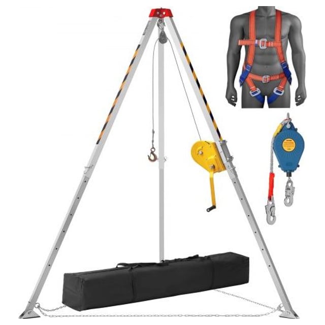 VEVOR Confined Space Tripod Kit, Confined Space Tripod 8' Legs and 98' Cable…